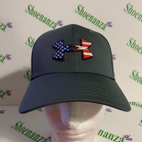 Under Armour Hat UA Freedom Blitzing Cap Classic Fit Patriotic Flag Gray M / L - Picture 1 of 7